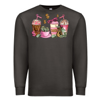 Smoke boss lady coffee cups Premium Sweatshirt - AdoDesignShop