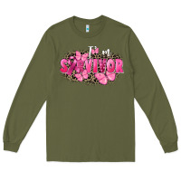 Army Green I' m survivor Breast Cancer Long Sleeve Tee - FaDigitalArtStudio