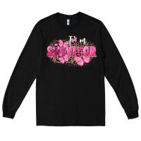 Black I' m survivor Breast Cancer Long Sleeve Tee - FaDigitalArtStudio