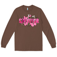 Chestnut I' m survivor Breast Cancer Long Sleeve Tee - FaDigitalArtStudio
