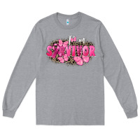 Heather Grey I' m survivor Breast Cancer Long Sleeve Tee - FaDigitalArtStudio