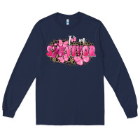 Navy I' m survivor Breast Cancer Long Sleeve Tee - FaDigitalArtStudio