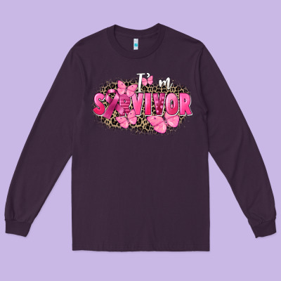 I' M Survivor Breast Cancer Long Sleeve Tee Designed By Fadigitalartstudio