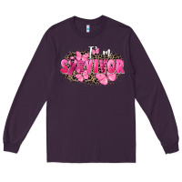 Plum I' m survivor Breast Cancer Long Sleeve Tee - FaDigitalArtStudio
