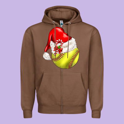 Christmas Sports Zipper Hoodie Designed By Barkaloodesign