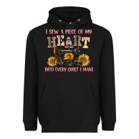 Black i sew a piece of my heart into every quilt i make Heavyweight Hoodie - AdoDesignShop