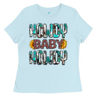 Baby Blue Western Howdy Baby Howdy Ladies Tee - HowdyJamesFarm