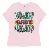 Bubblegum Pink Western Howdy Baby Howdy Ladies Tee - HowdyJamesFarm