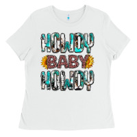 White Western Howdy Baby Howdy Ladies Tee - HowdyJamesFarm
