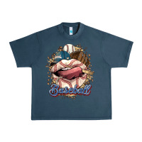 Midnight Navy Baseball lips Urban Heavy Tee - HowdyJamesFarm