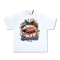 White Baseball lips Urban Heavy Tee - HowdyJamesFarm