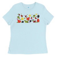 Baby Blue summer fruits Ladies Tee - TumblerDesignByShophia