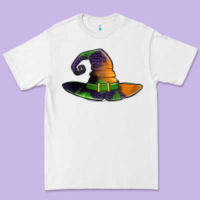 Purple Leopard Witch Hat Premium Tee Designed By Jasminsmagicworld