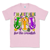 Bubblegum Pink I'm just here for the Crawfish Classic Tee - HowdyJamesFarm