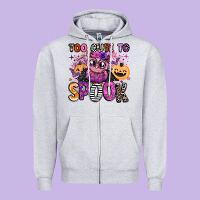 Wicked Cute Too Cute To Spook Zipper Hoodie Designed By Barkaloodesign