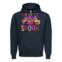 Navy wicked cute too cute to spook Zipper Hoodie - BarkalooDesign