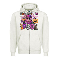 Oatmeal Heather wicked cute too cute to spook Zipper Hoodie - BarkalooDesign