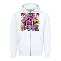 White wicked cute too cute to spook Zipper Hoodie - BarkalooDesign