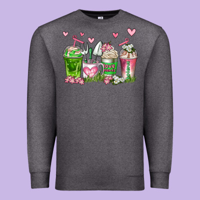 Botanic Coffee Cups Premium Sweatshirt Designed By Adodesignshop
