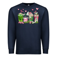 Navy botanic coffee cups Premium Sweatshirt - AdoDesignShop