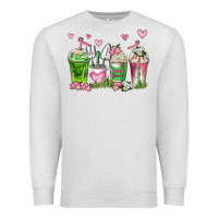 Oatmeal Heather botanic coffee cups Premium Sweatshirt - AdoDesignShop
