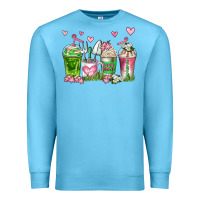 Ocean Blue botanic coffee cups Premium Sweatshirt - AdoDesignShop