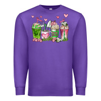 Purple botanic coffee cups Premium Sweatshirt - AdoDesignShop
