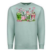 Seafoam botanic coffee cups Premium Sweatshirt - AdoDesignShop