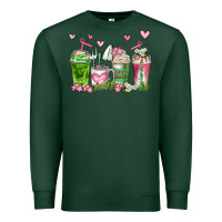 Sports Green botanic coffee cups Premium Sweatshirt - AdoDesignShop