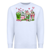 White botanic coffee cups Premium Sweatshirt - AdoDesignShop