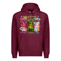 Burgundy Happiness All Around Happy Valentines Patrick East Premium Hoodie - CowhideDigitalArt