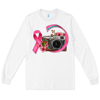 White floral cancer ribbon vintage camera Long Sleeve Tee - FaDigitalArtStudio