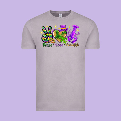 Peace Love Crawfish Vintage Tee Designed By Howdyjamesfarm