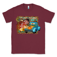 Burgundy Farm Life Fall Barn And Truck Classic Tee - Artiststas