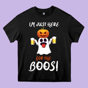 I'm Just Here For The Boos Heavy Core Tee Designed By Bettercallsaul