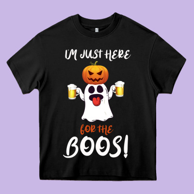 I'm Just Here For The Boos Heavy Core Tee Designed By Bettercallsaul