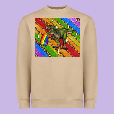 Lgbtq Dinosaur T Rex Tumbler Heavyweight Sweatshirt Designed By Artiststas