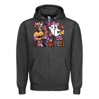Charcoal Heather my 1st halloween Zipper Hoodie - BarkalooDesign