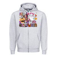 Heather Grey my 1st halloween Zipper Hoodie - BarkalooDesign
