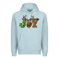 Blue Mist Christmas Joy Reindeer Premium Hoodie - RanaPortraitStore