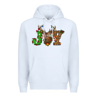 White Christmas Joy Reindeer Premium Hoodie - RanaPortraitStore