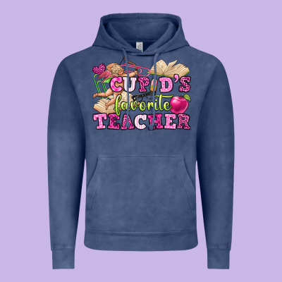 Cupid's Favorite Teacher Vintage Hoodie Designed By Oliviacreatesart