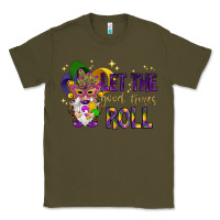 Army Green Let the good times roll with gnome Classic Tee - HowdyJamesFarm