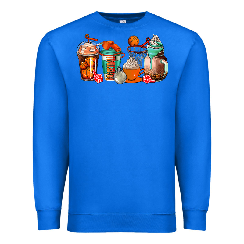 Basketball Coffee Cups Premium Sweatshirt by AdoDesignShop | Teevron