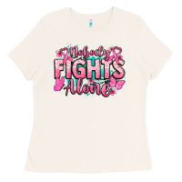 Nobody Fights Alone Cancer Awareness Ladies Tee | Teevron