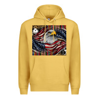 Antique Gold American eagle Premium Hoodie - CowhideDigitalArt