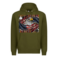 Army Green American eagle Premium Hoodie - CowhideDigitalArt