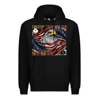 Black American eagle Premium Hoodie - CowhideDigitalArt
