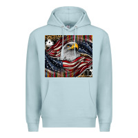 Blue Mist American eagle Premium Hoodie - CowhideDigitalArt