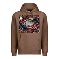 Chestnut American eagle Premium Hoodie - CowhideDigitalArt